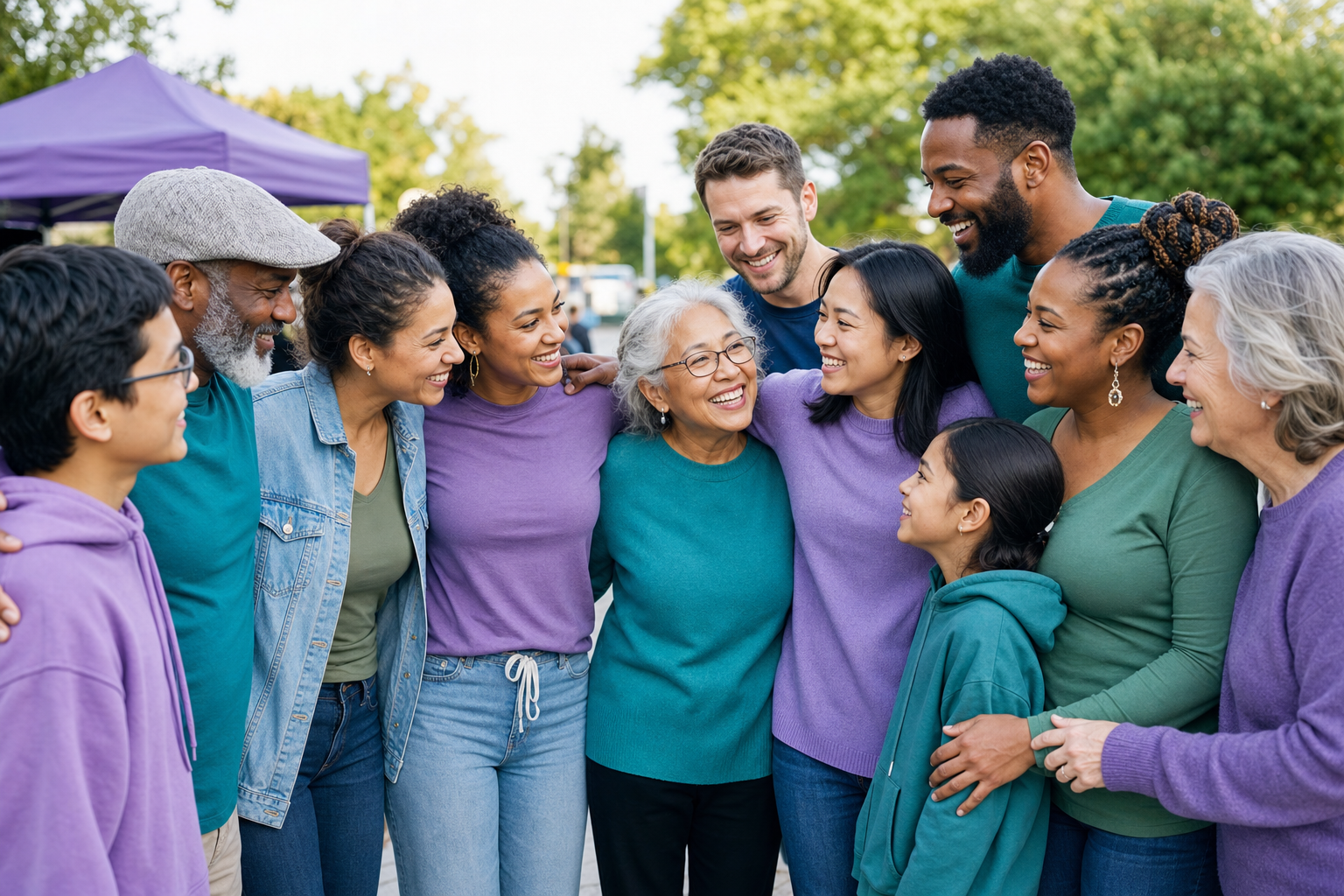Diverse community members together